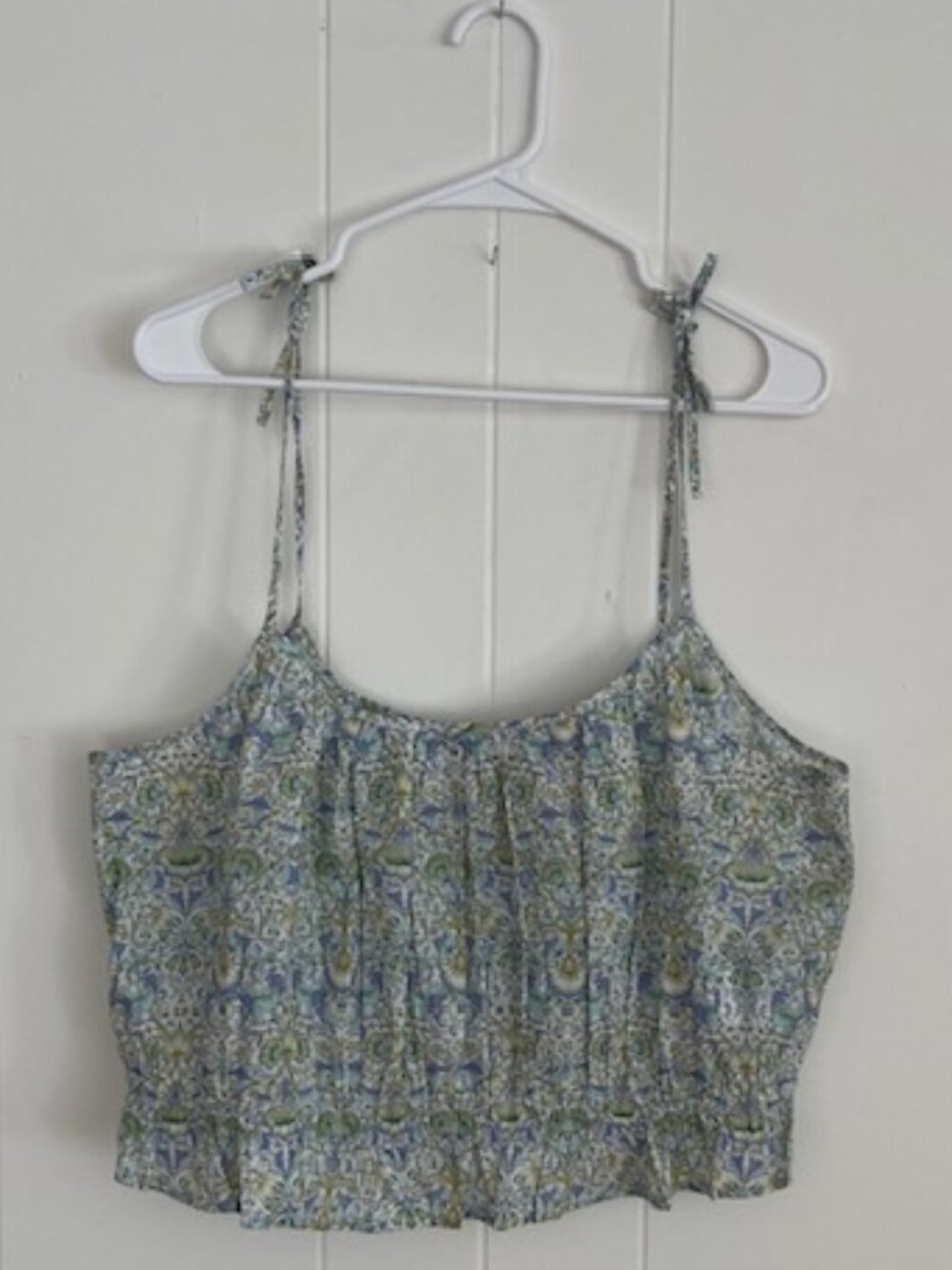 J.Crew Liberty Fabric Floral Tie Strap Tank XL 100% Cotton
